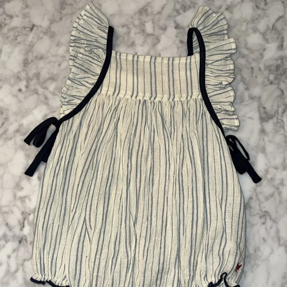 NWT Pink Chicken Striped Bubble Romper
